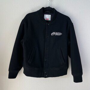 Supreme Adult Small Black Delta Logo Varsity Jacket Wool Streetwear